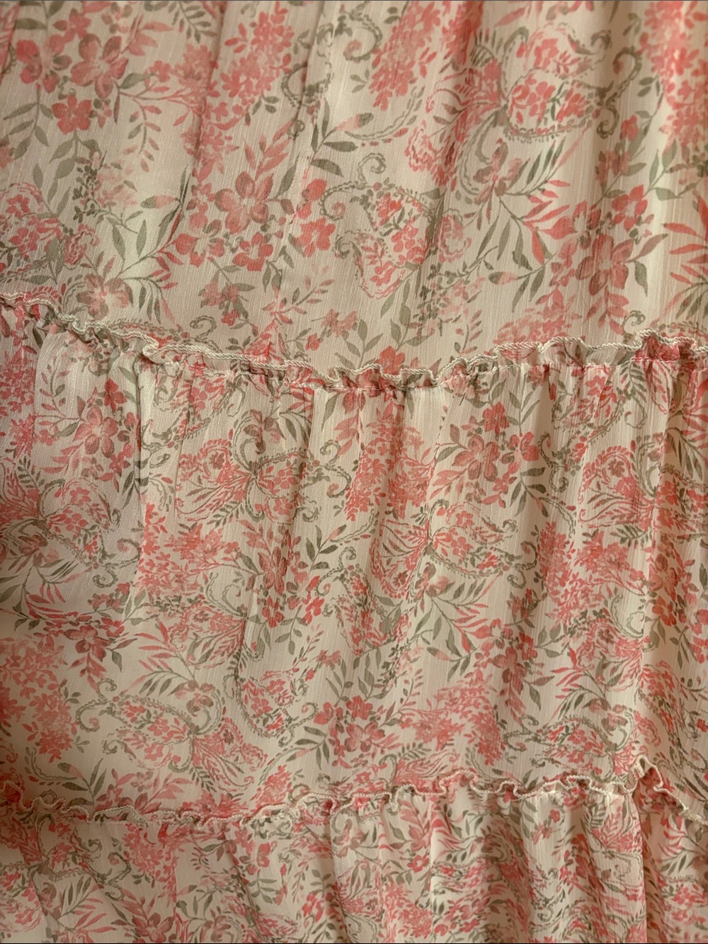 Trixxi Cream and Pink Floral Ruffle Strap Maxi Dress - Picture 3 of 4